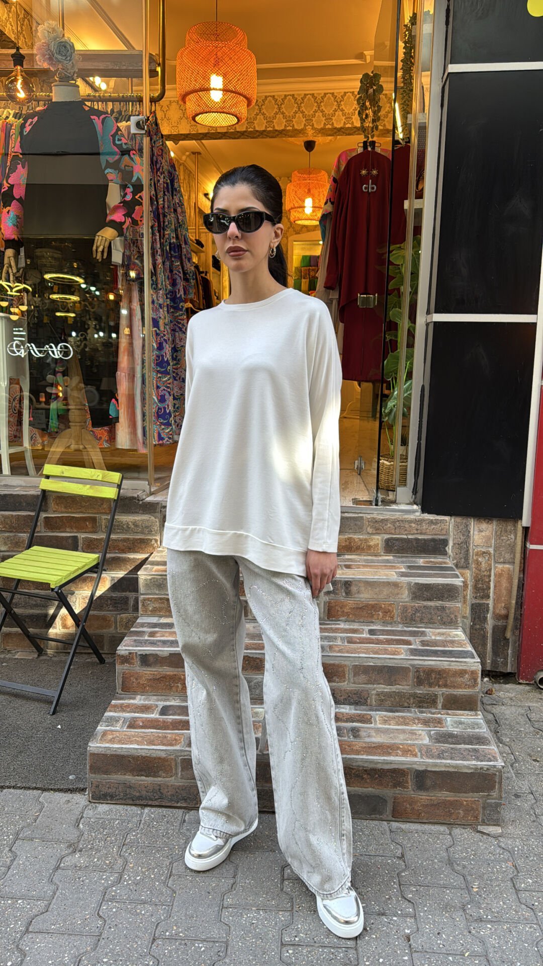 1315 Shine Palazzo Kot - Açık Gri
