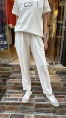 4121 Adriana Krep Pantolon  - Ekru