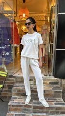 4121 Adriana Krep Pantolon  - Ekru