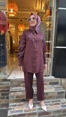 5251 Elegant Flow Tunik - Bordo
