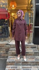 5251 Elegant Flow Tunik - Bordo