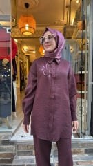 5251 Elegant Flow Tunik - Bordo