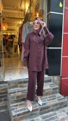 5251 Elegant Flow Tunik - Bordo