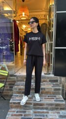 4121 Adriana Krep Pantolon  - Siyah