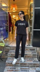 4121 Adriana Krep Pantolon  - Siyah