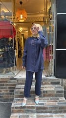 5251 Elegant Flow Tunik - Lacivert