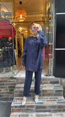 5251 Elegant Flow Tunik - Lacivert