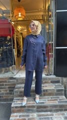 5251 Elegant Flow Tunik - Lacivert