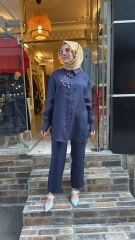 5251 Elegant Flow Tunik - Lacivert