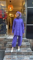 4123 Gömlekli Sedef Takım - Mor