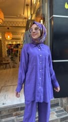 4123 Gömlekli Sedef Takım - Mor