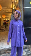 4123 Gömlekli Sedef Takım - Mor