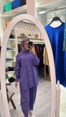 4123 Gömlekli Sedef Takım - Mor