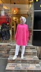 4008 Pamuk-İpek Ada Gömlek - Fuşya