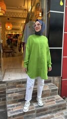 4008 Pamuk-İpek Ada Gömlek - Çim Yeşili