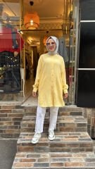 4008 Pamuk-İpek Ada Gömlek - Sarı