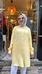 4008 Pamuk-İpek Ada Gömlek - Sarı