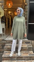 4088 Sandy Makas Tunik - Çağla Yeşili