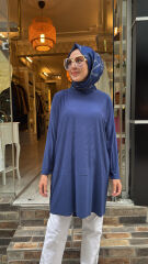 4088 Sandy Makas Tunik - İndigo