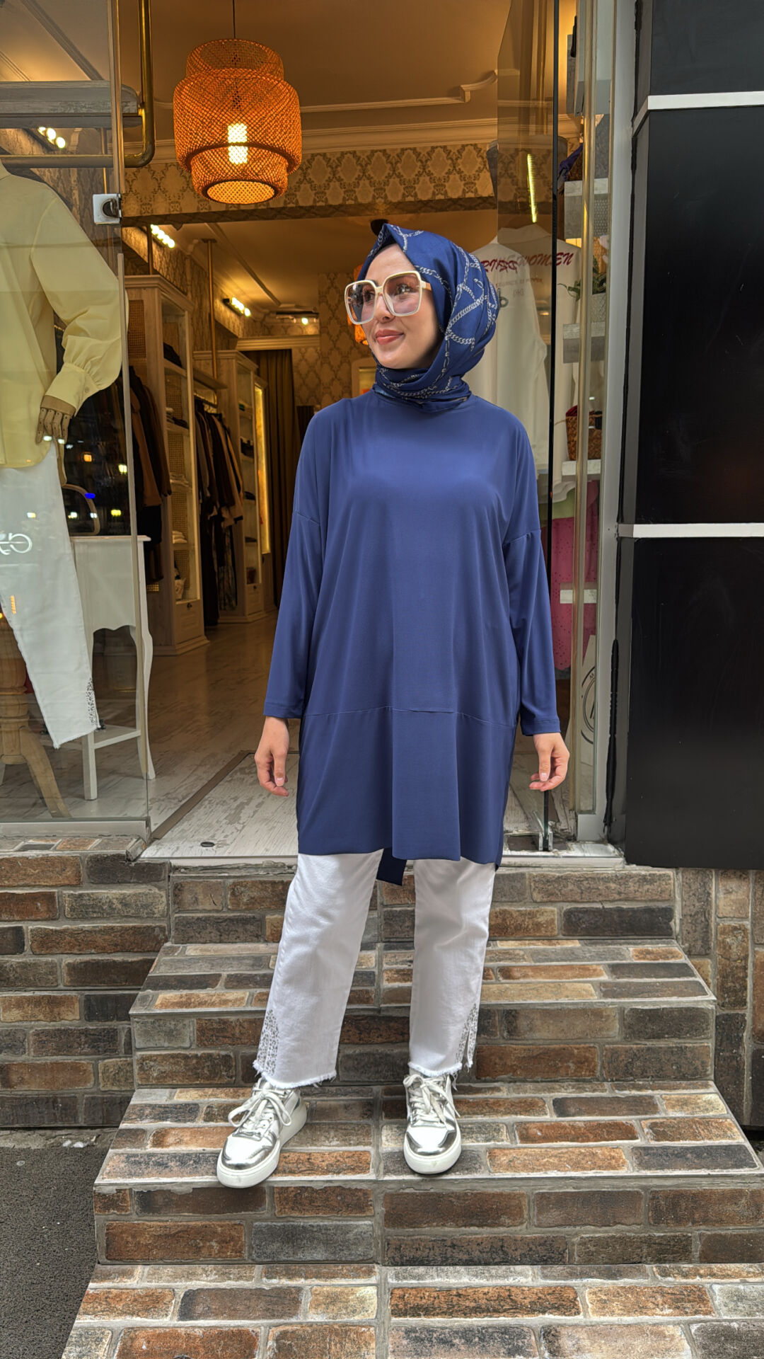 4088 Sandy Makas Tunik - İndigo
