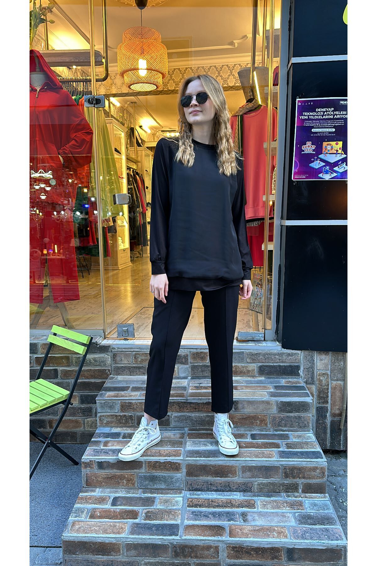 4120 Uzun Kol Kısa Boy İçlik - Siyah