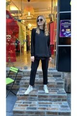 4120 Uzun Kol Kısa Boy İçlik - Siyah