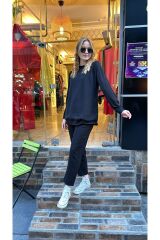 4120 Uzun Kol Kısa Boy İçlik - Siyah