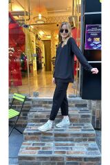 4120 Uzun Kol Kısa Boy İçlik - Siyah