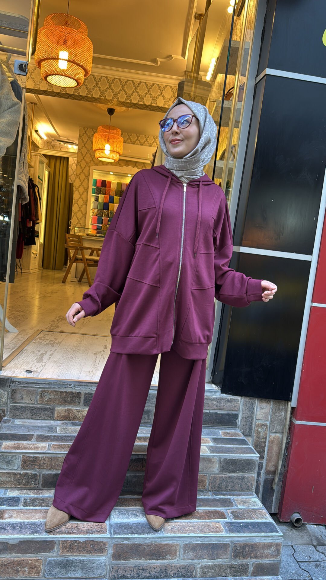 TK263114 Ceketli Takım - Bordo