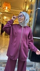 TK263114 Ceketli Takım - Bordo