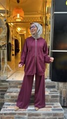 TK263114 Ceketli Takım - Bordo