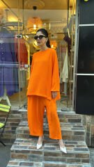 4090 Bağlamalı Şalvar Takım - Turuncu