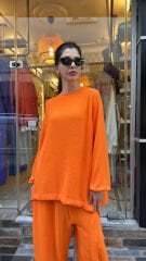 4090 Bağlamalı Şalvar Takım - Turuncu