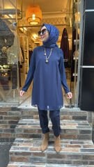 10269 KOLLU ÖNÜ TÜL  İÇLİK - LACİVERT