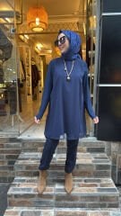 10269 KOLLU ÖNÜ TÜL  İÇLİK - LACİVERT