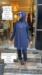 10269 KOLLU ÖNÜ TÜL  İÇLİK - LACİVERT