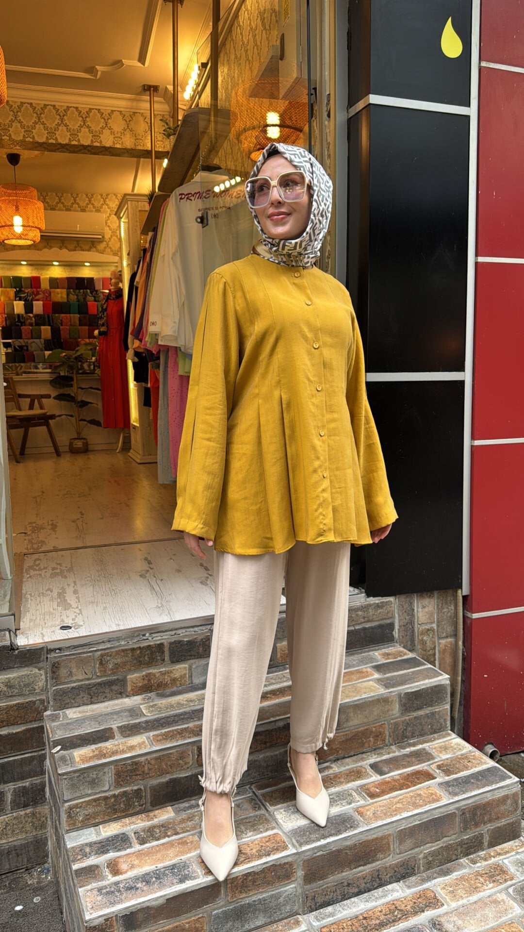 4474 Tensel Gömlek - Hardal