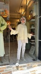 37287 İki Renkli Tunik - Sarı