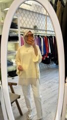 37287 İki Renkli Tunik - Sarı