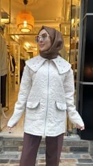 01 Kapitone Taşlı Mont - Taş