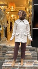 01 Kapitone Taşlı Mont - Taş