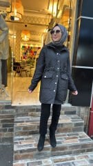 4459 Kapitone Kısa Ceket - Siyah