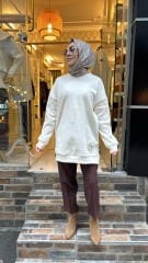 6138 Basic Sweat - Krem