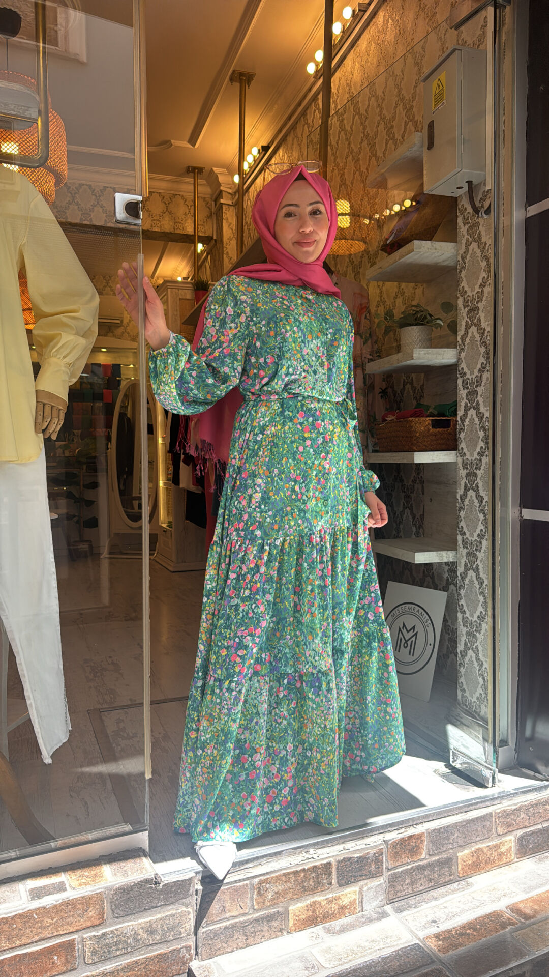 1702 Bloom Elbise - Yeşil
