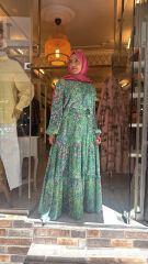 1702 Bloom Elbise - Yeşil