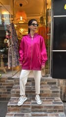 4720 Tasarım Taşlı Ceket - Fuşya