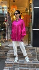 4720 Tasarım Taşlı Ceket - Fuşya