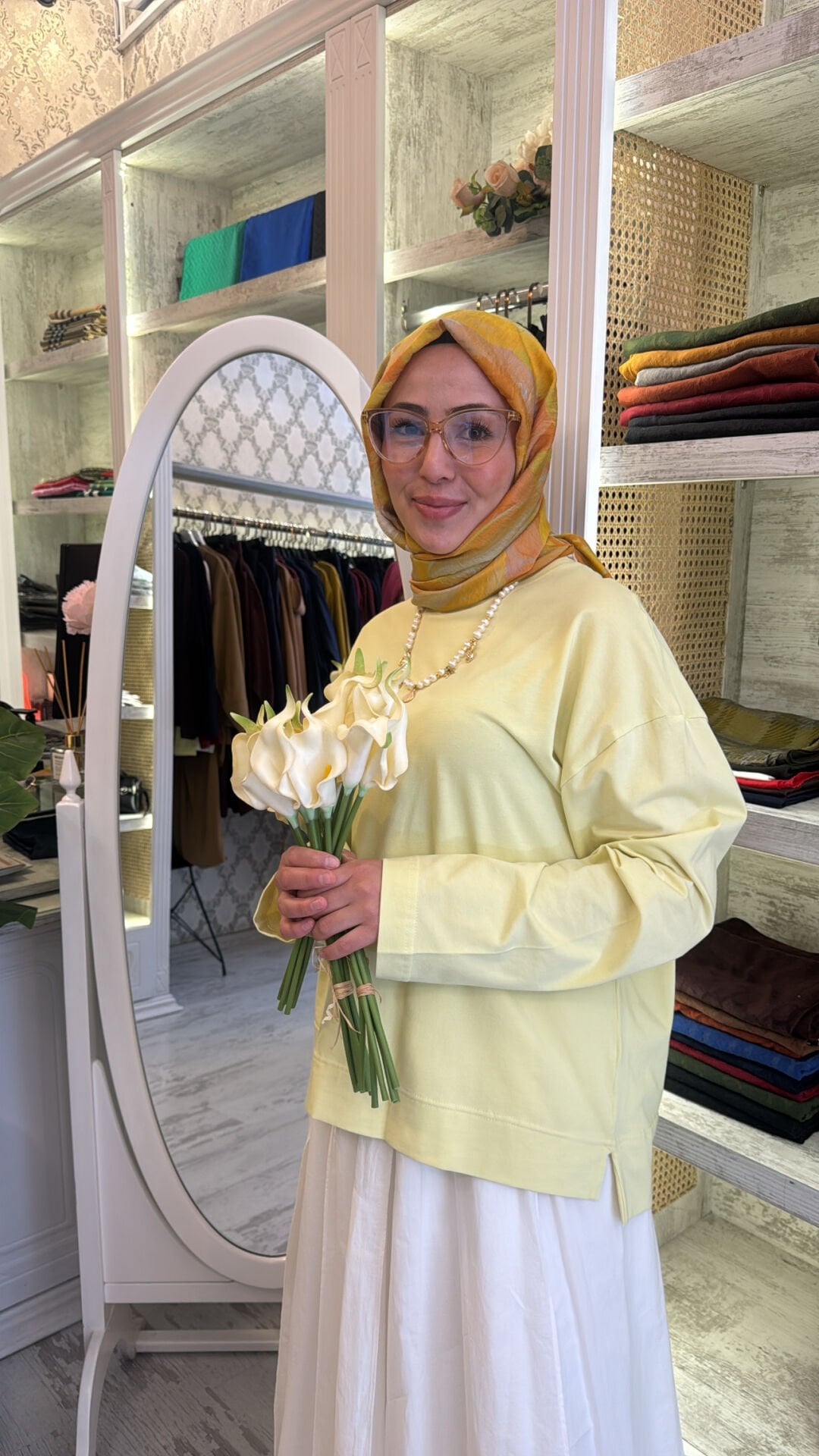 1838 Kısa Penye Tunik - Sarı