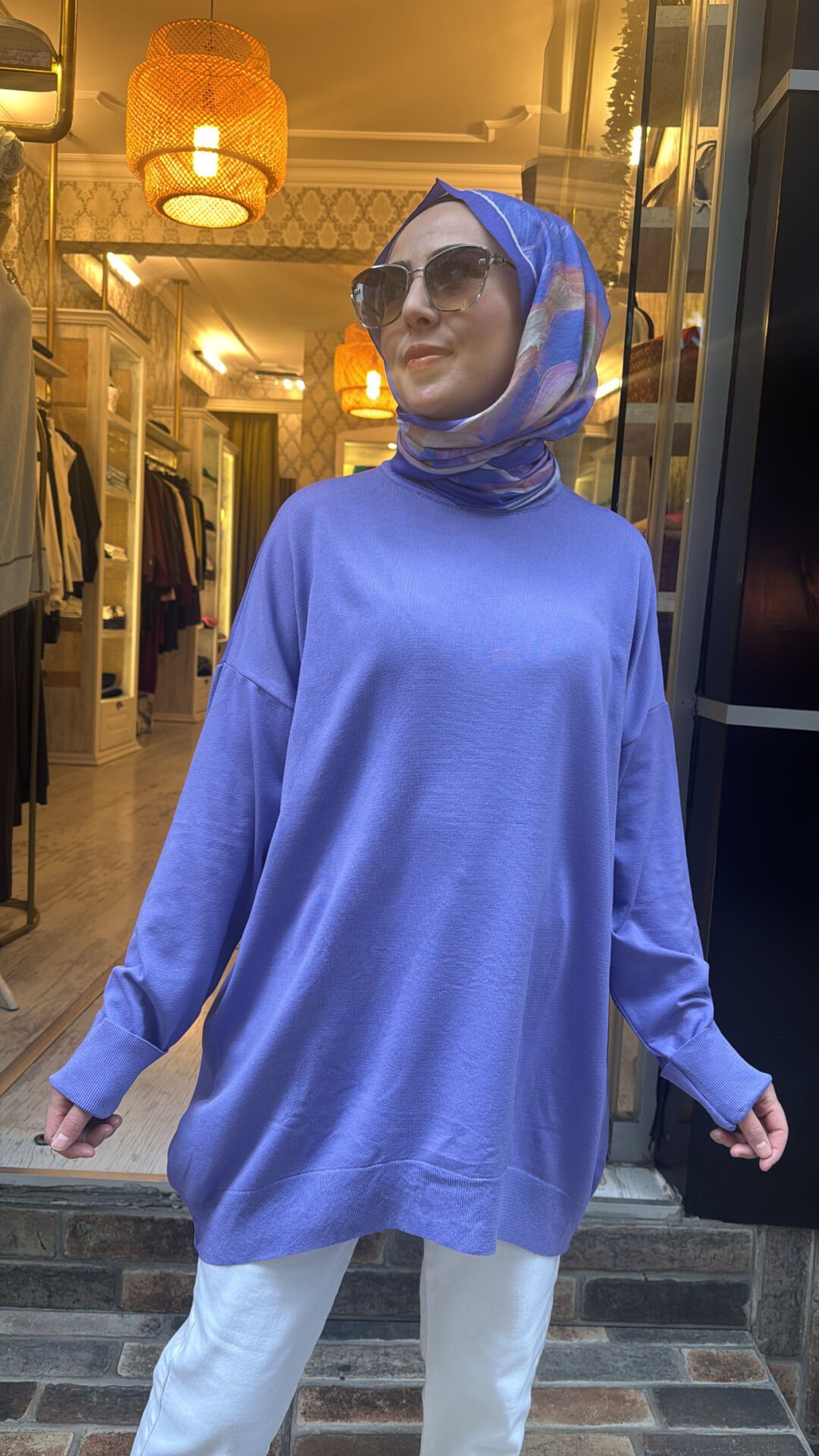 40408 Salaş Triko Tunik - Lila