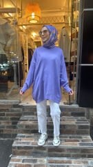 40408 Salaş Triko Tunik - Lila